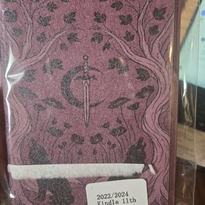 Purple Kindle 11th Gen Case with Sword and Wolf Design